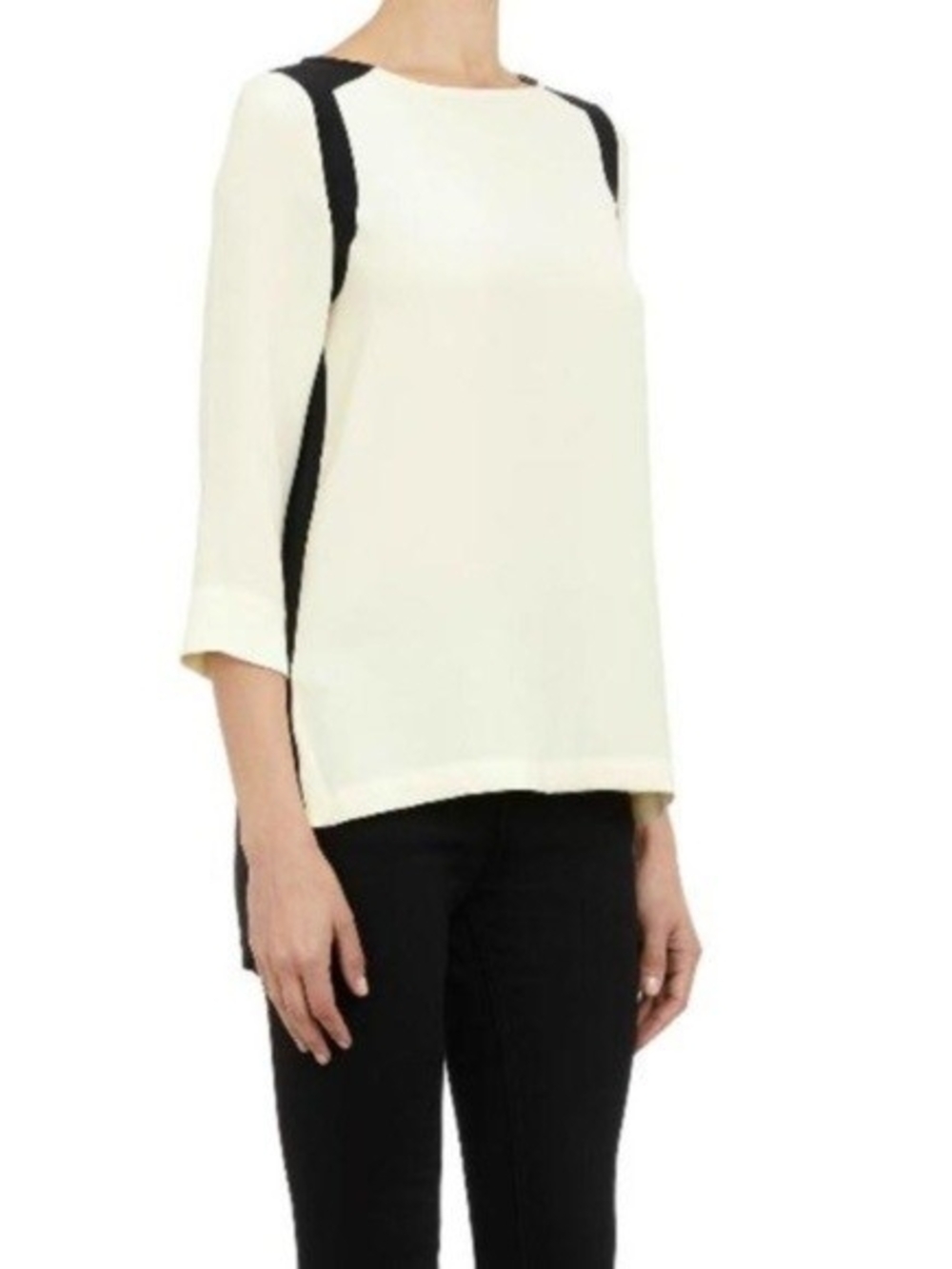 rag & bone Cream Blouse with Black Colorblock